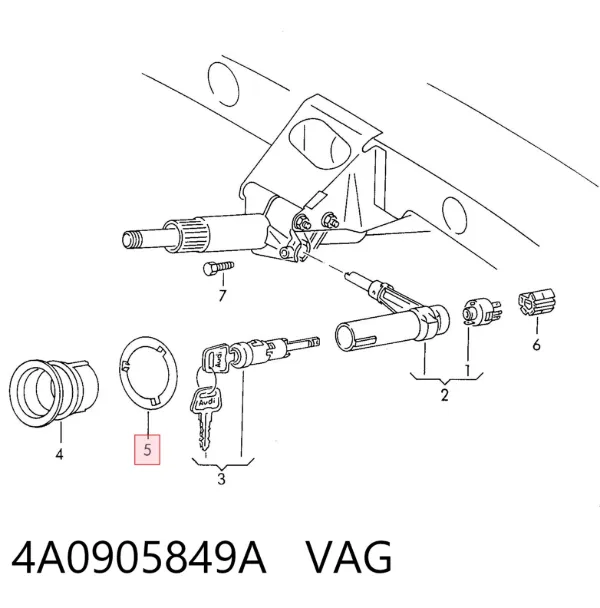 Kostka stacyjki zapłonowej 4A0905849A VAG