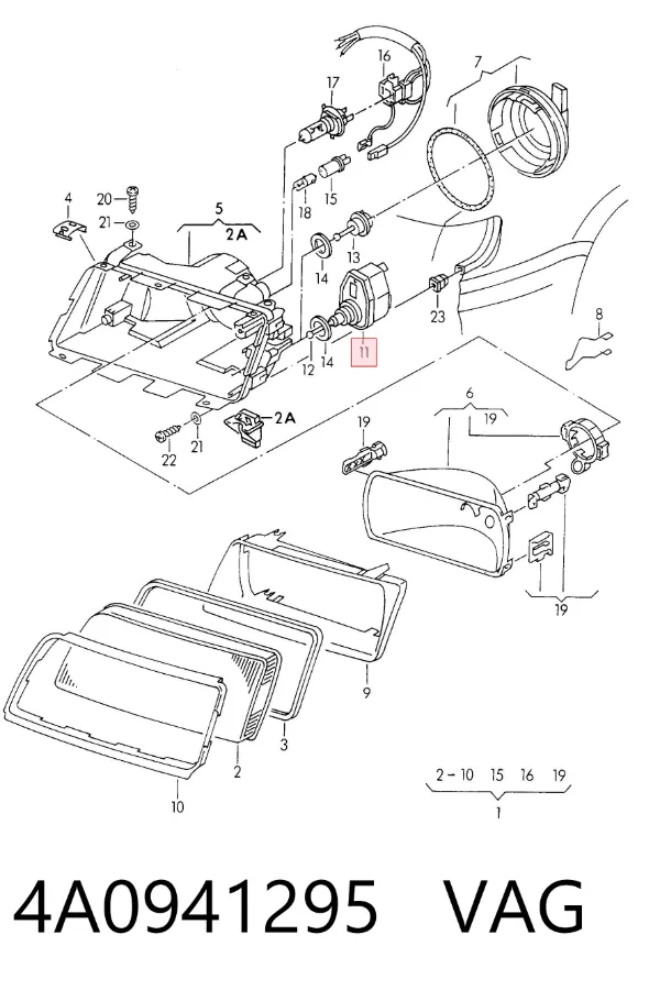 Korektor swiatel 4A0941295 VAG