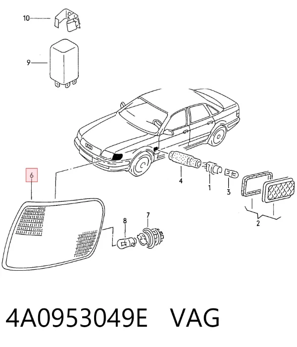 Kierunkowskaz lewy 4A0953049E VAG