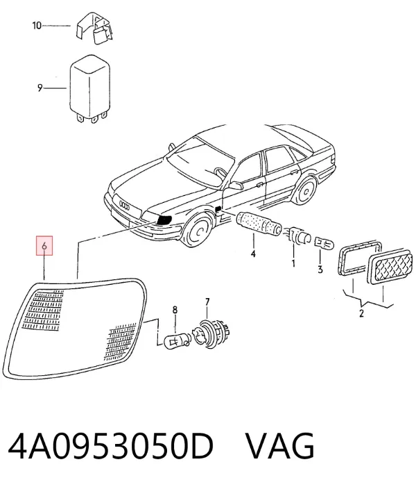 Kierunkowskaz prawy 4A0953050D VAG