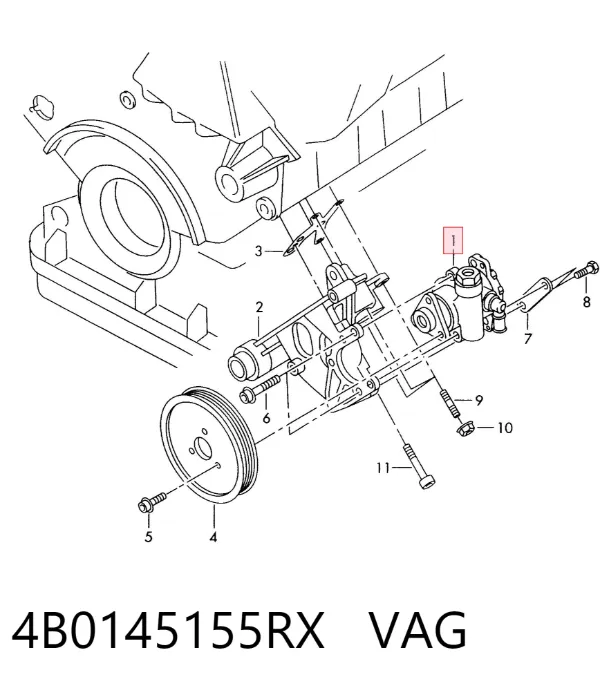 Pompa wspomagania hydraulicznego kierownicy 4B0145155RX VAG