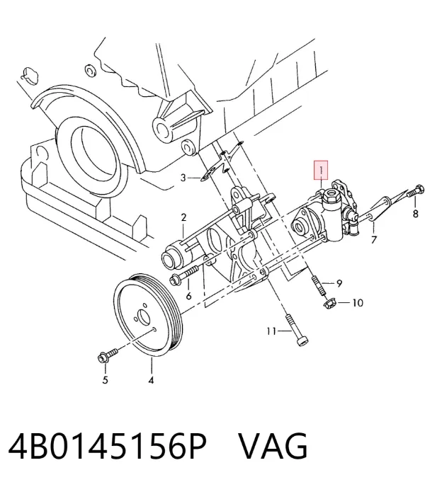 Pompa wspomagania hydraulicznego kierownicy 4B0145156P VAG