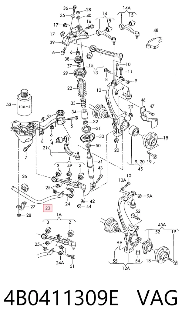 Stabilizator przedni Audi A6 C5