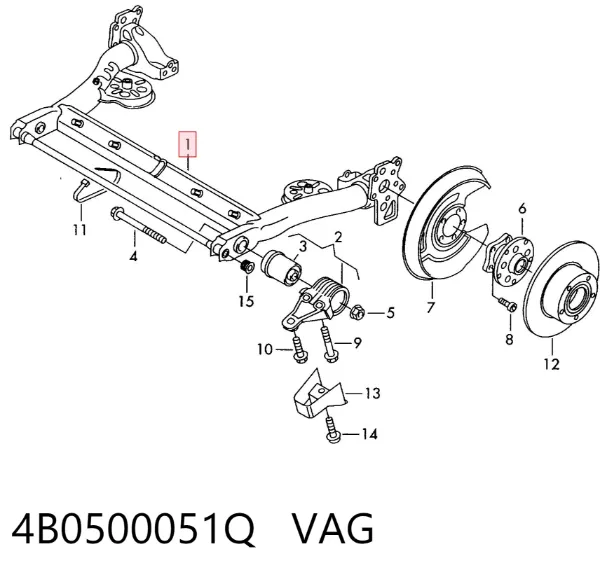 Korpus osi tylnej 4B0500051Q VAG