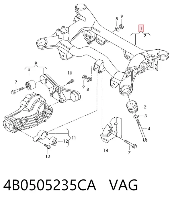 Korpus osi tylnej Audi A6 C5