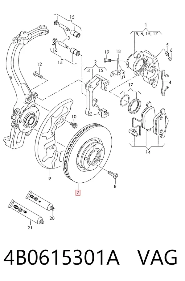 Tarcza hamulcowa przednia 4B0615301A VAG
