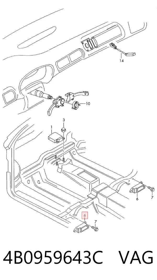 Czujnik AIRBAG przedni 4B0959643C VAG