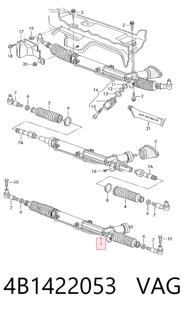 Listwa kierownicza (maglownica) 4B1422053 VAG