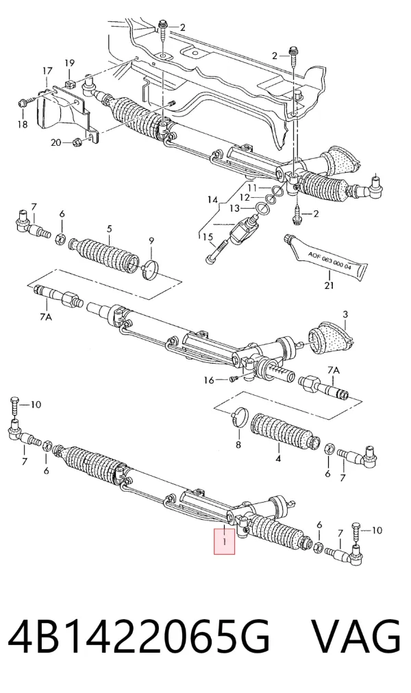 Listwa kierownicza (maglownica) 4B1422065G VAG