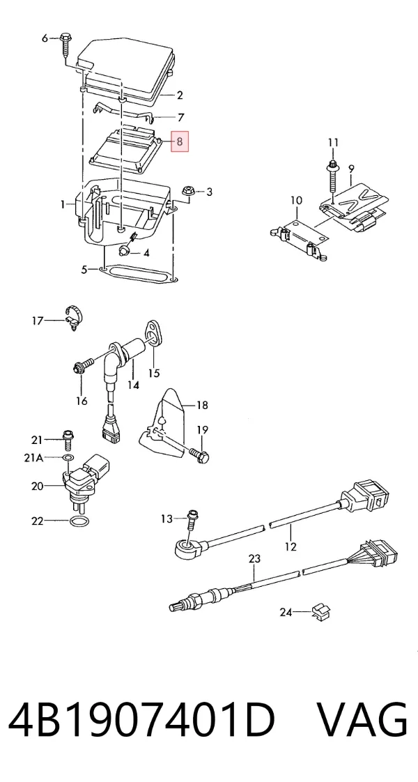 Sterownik silnika 4B1907401D VAG
