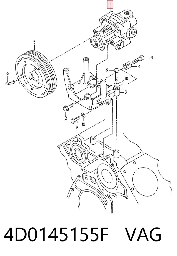 Pompa wspomagania hydraulicznego kierownicy 4D0145155F VAG