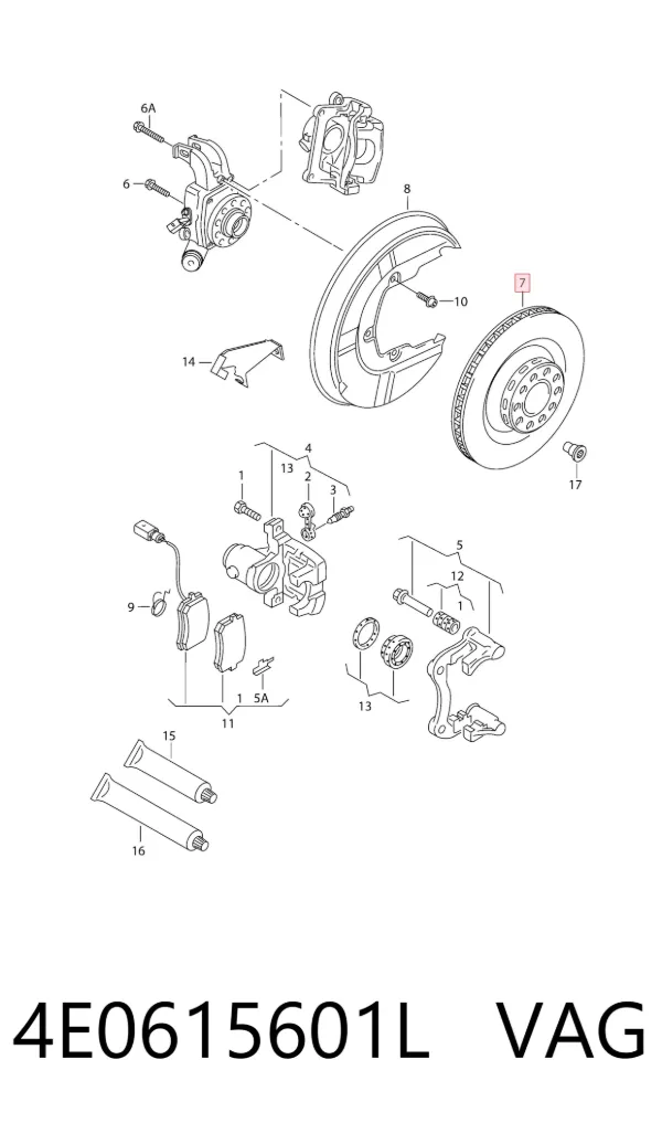 Tarcza hamulcowa tylna 4E0615601L VAG
