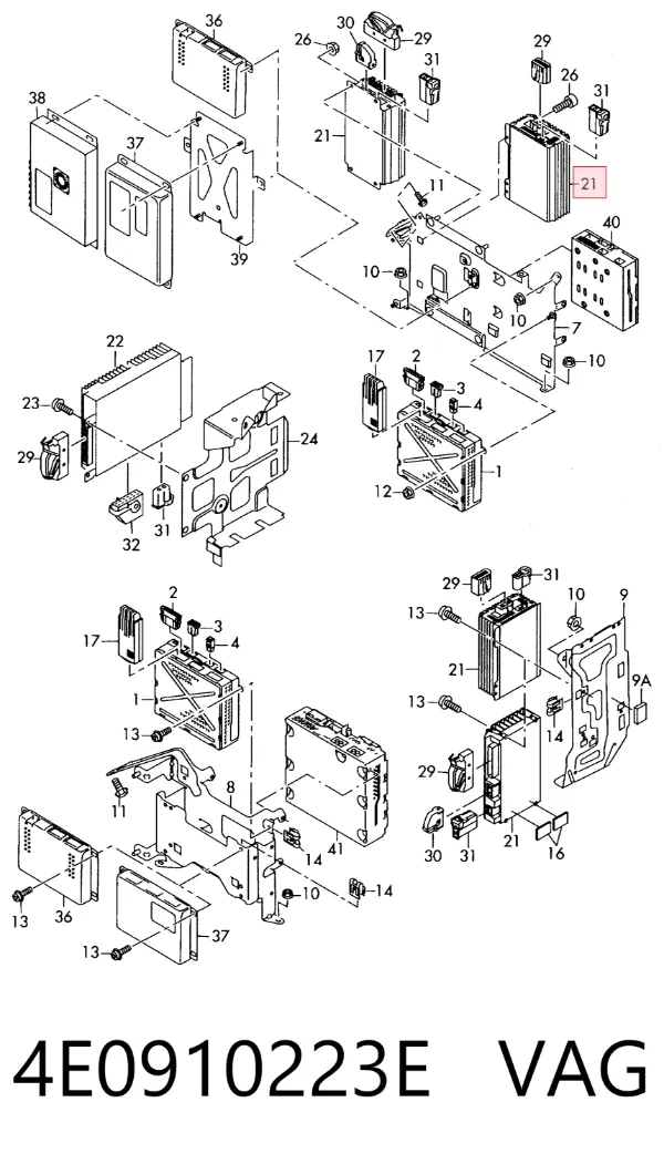 Wzmacniacz systemu audio 4E0910223E VAG