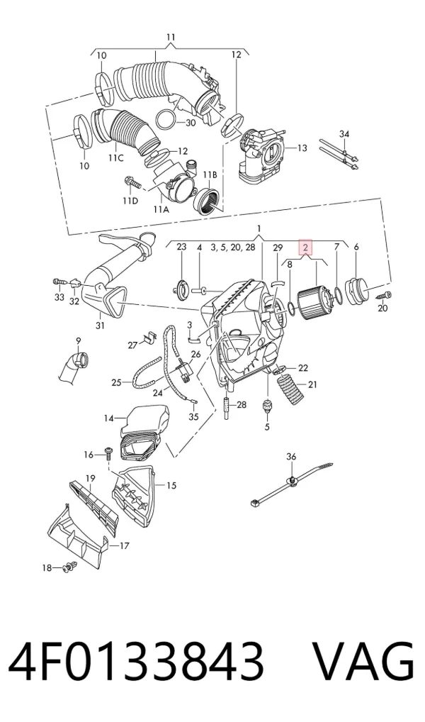 Filtr powietrza 4F0133843 VAG
