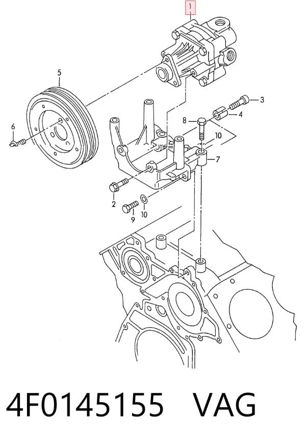 Pompa wspomagania hydraulicznego kierownicy 4F0145155 VAG