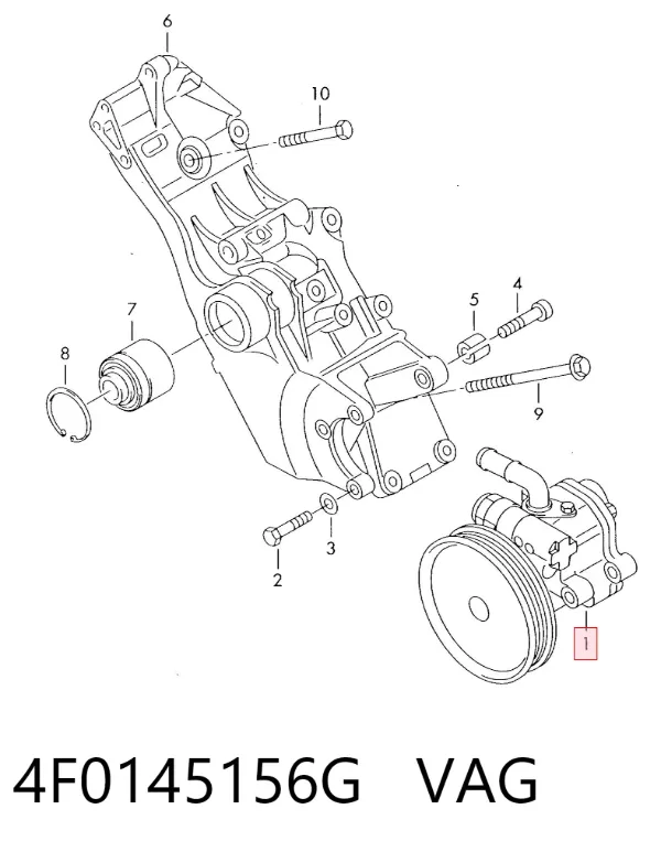 Pompa wspomagania hydraulicznego kierownicy 4F0145156G VAG
