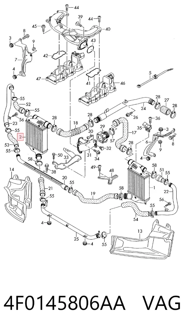 Chłodnica intercoolera 4F0145806AA VAG