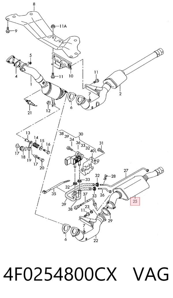 Filtr cząstek stałych układu wydechowego 4F0254800CX VAG