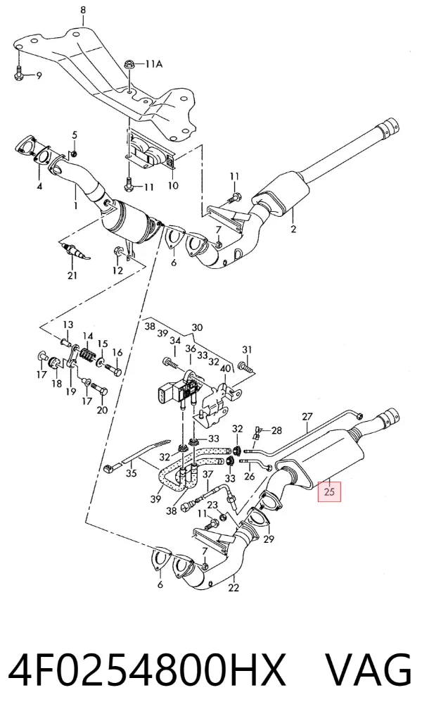 Filtr cząstek stałych układu wydechowego 4F0254800HX VAG