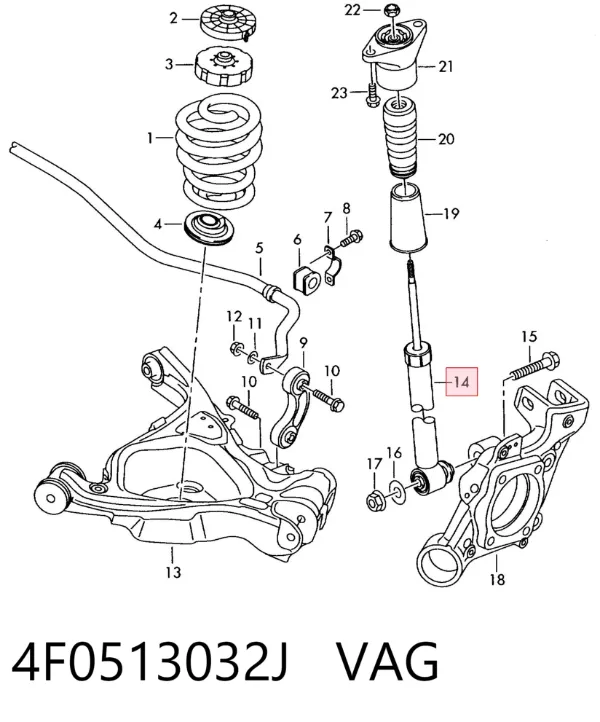 Amortyzator tylny 4F0513032J VAG