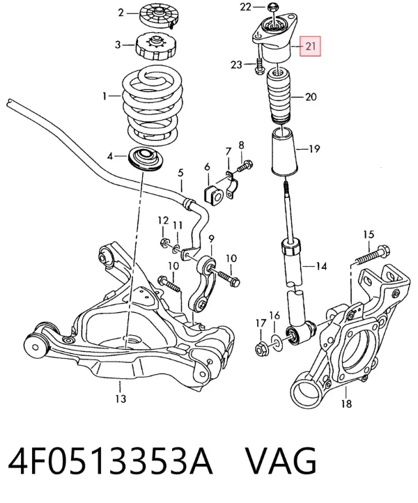 Poduszka amortyzatora tylnego 4F0513353A VAG