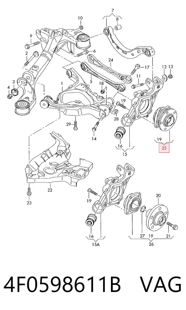 Piasta tylna 4F0598611B VAG