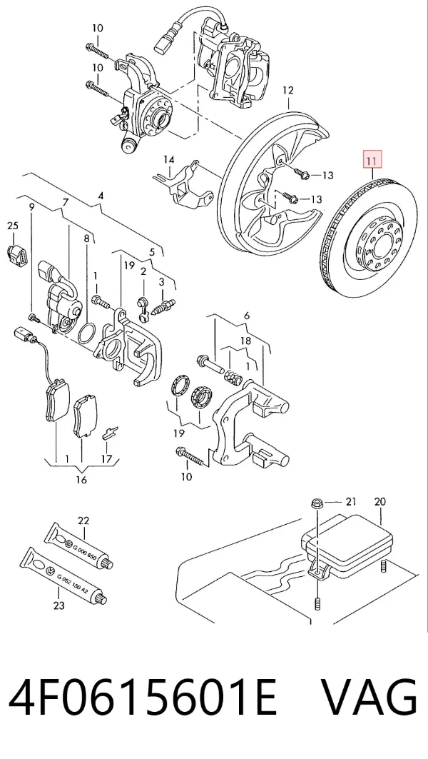 Tarcza hamulcowa tylna 4F0615601E VAG