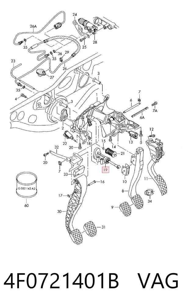 Cylinder sprzęgła główny 4F0721401B VAG