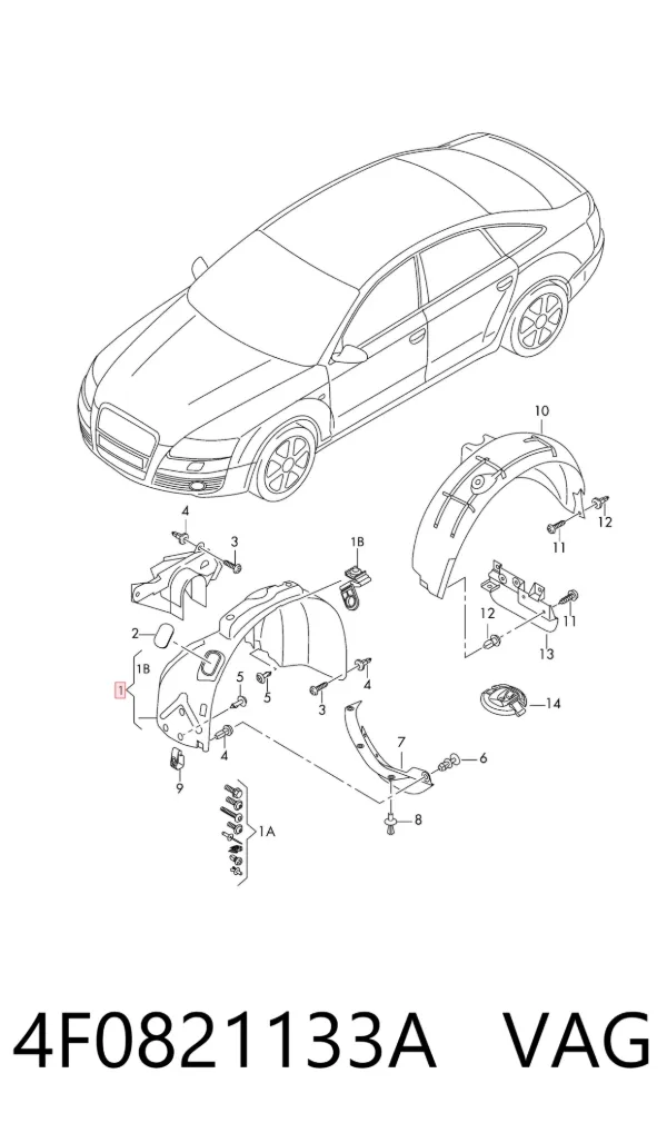 Nadkole błotnika przedniego lewe Audi A6 C6