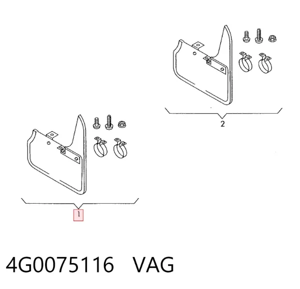 Chlapacze przednie, zestaw 4G0075116 VAG