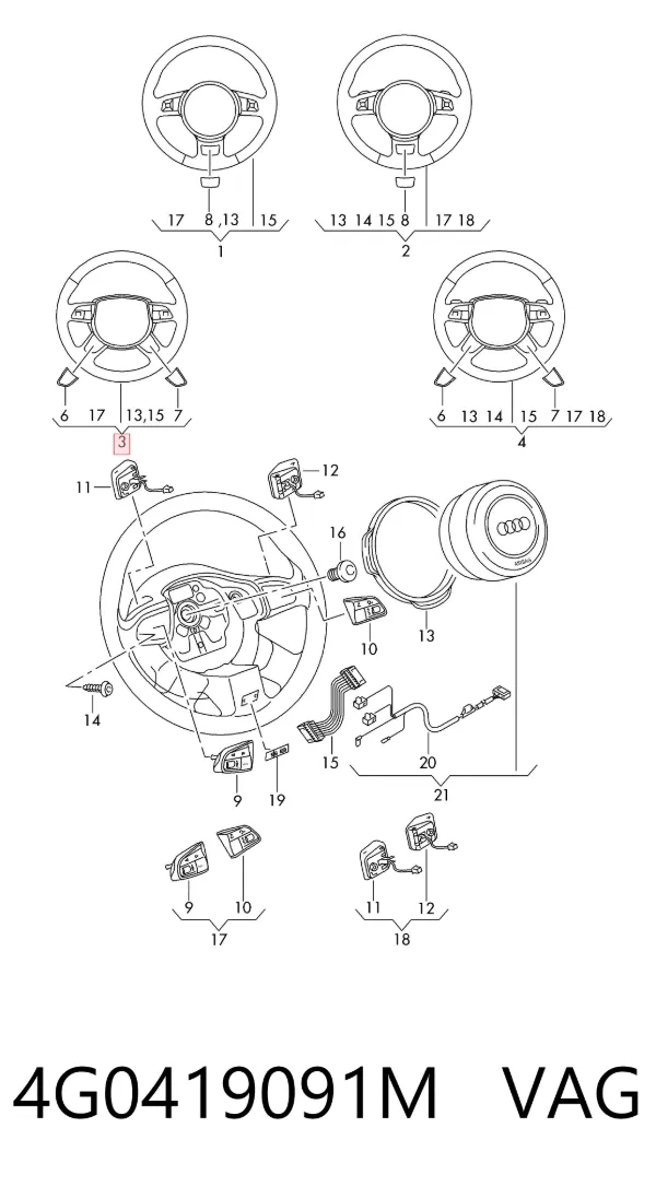 Kierownica 4G0419091M VAG