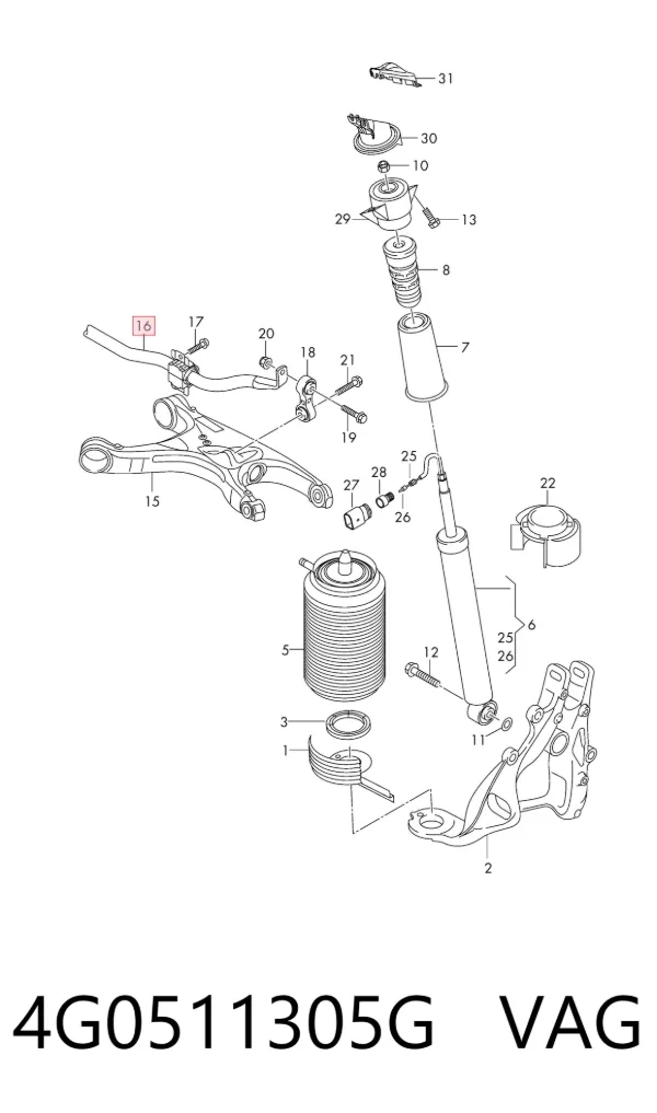 Stabilizator tylny 4G0511305G VAG