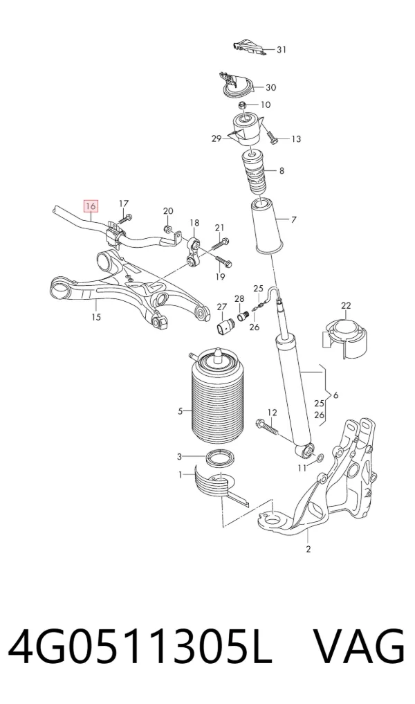 Stabilizator tylny 4G0511305L VAG