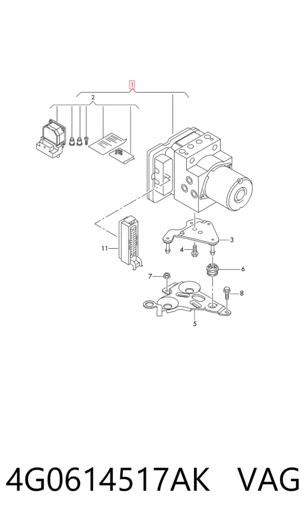 Sterownik ABS  hydrauliczny 4G0614517AK VAG