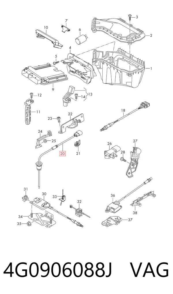 Czujnik temperatury spalin, zaworu EGR 4G0906088J VAG