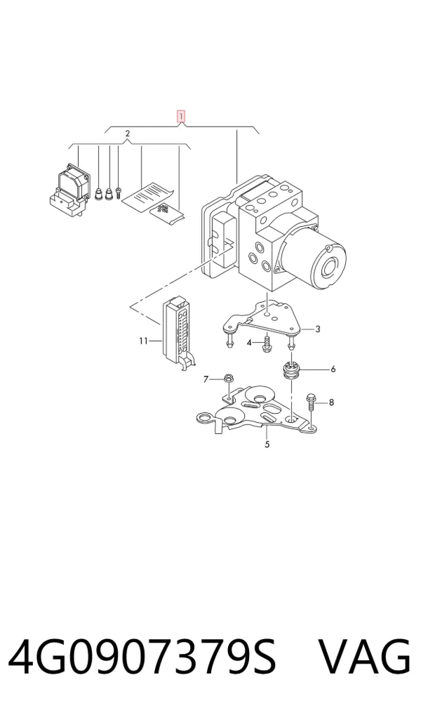 Sterownik ABS  hydrauliczny 4G0907379S VAG