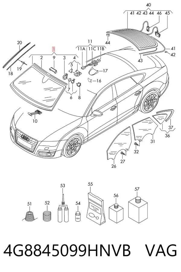 Szyba przednia Audi A7 Sportback