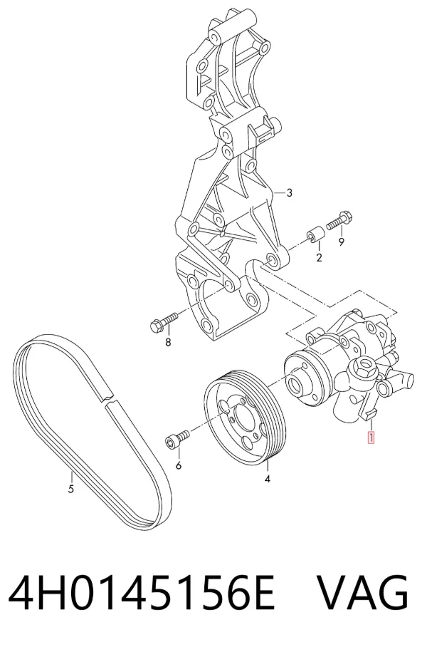 Pompa wspomagania hydraulicznego kierownicy 4H0145156E VAG