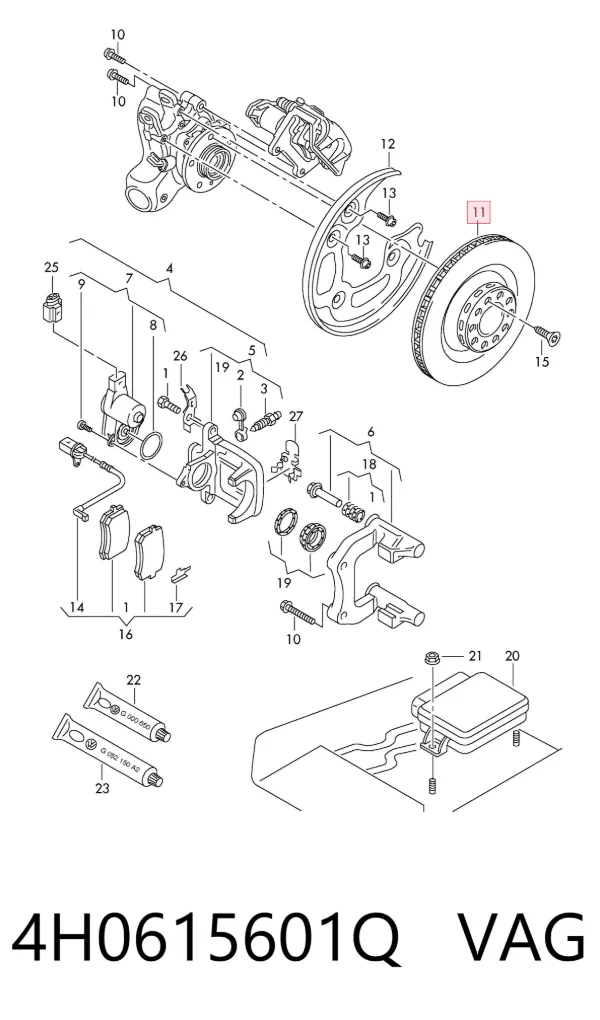 Tarcza hamulcowa tylna 4H0615601Q VAG