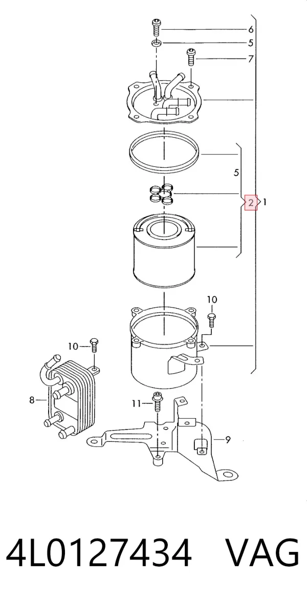 Filtr paliwa 4L0127434 VAG