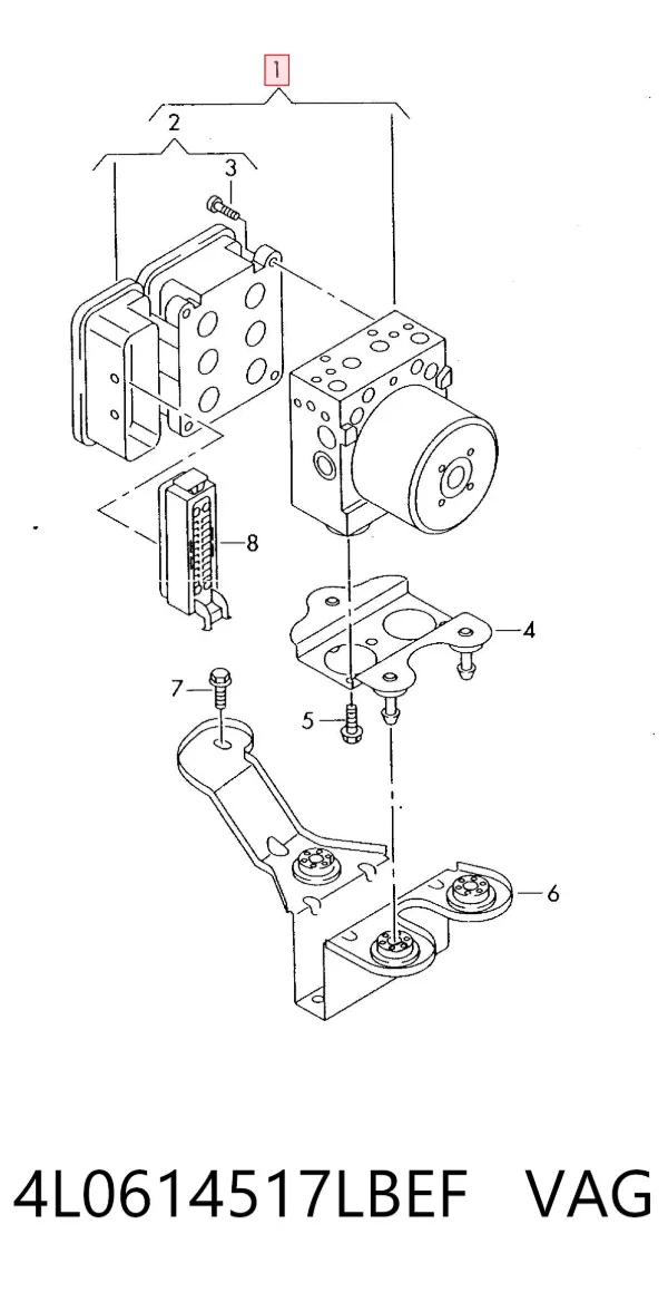 Sterownik ABS  hydrauliczny 4L0614517LBEF VAG