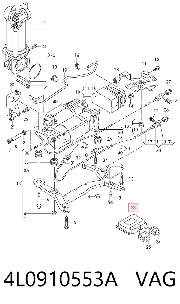 Sterownik zawieszenia pneumatycznego 4L0910553A VAG
