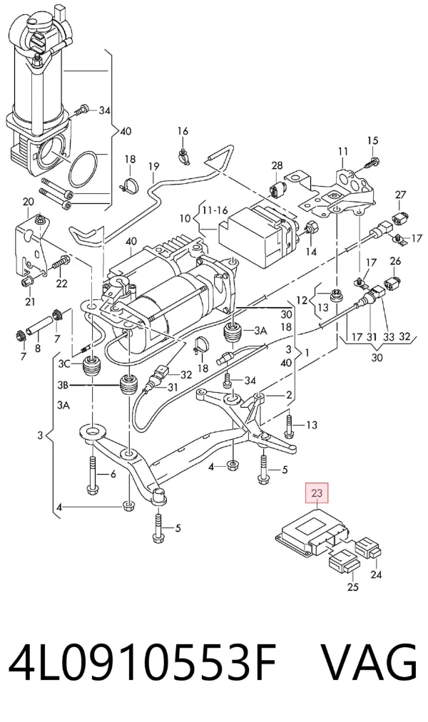 Sterownik zawieszenia pneumatycznego 4L0910553F VAG