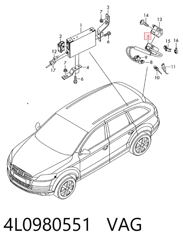 Kamera systemu zapewnienia widoczności 4L0980551 VAG