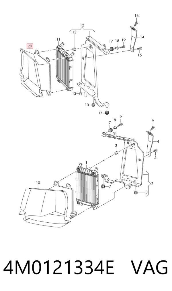 Dyfuzor chłodnicy 4M0121334E VAG