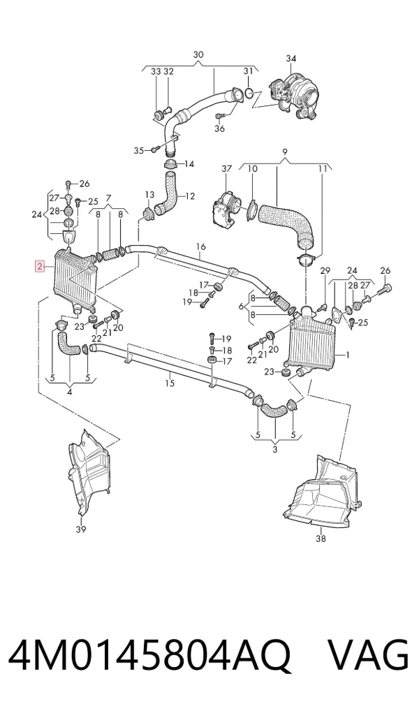 Chłodnica intercoolera 4M0145804AQ VAG
