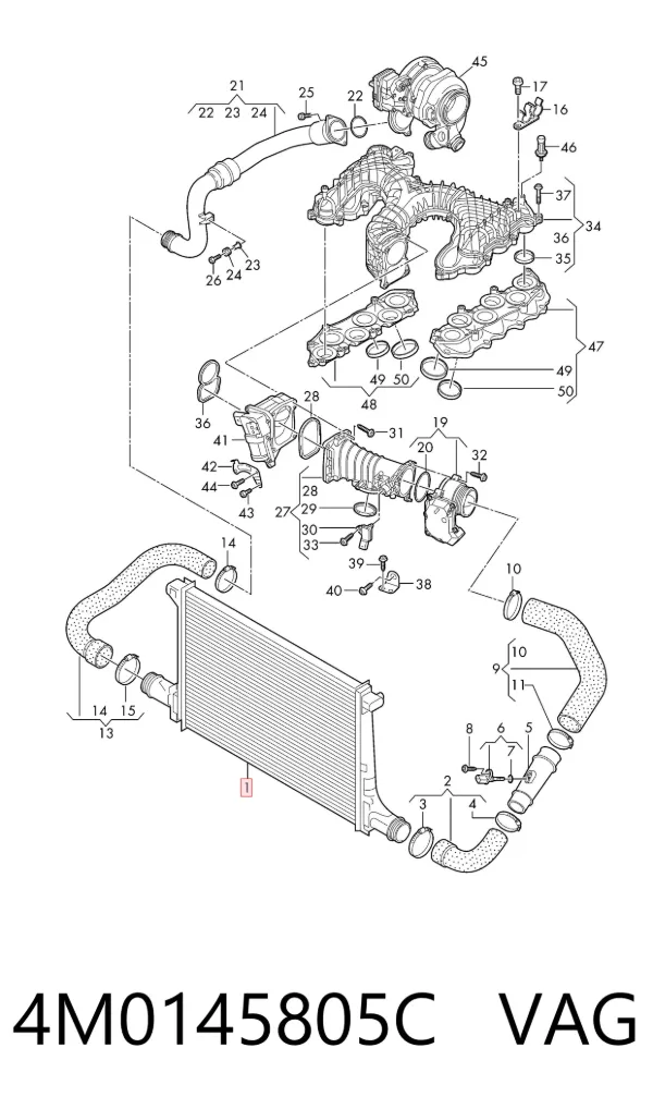 Chłodnica intercoolera 4M0145805C VAG