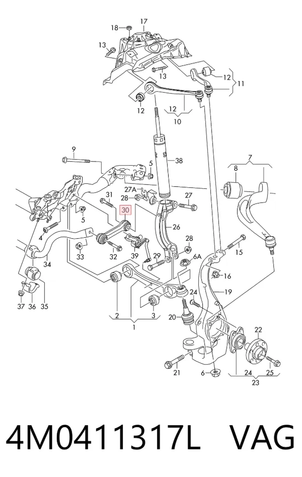 Łącznik stabilizatora przedniego 4M0411317L VAG