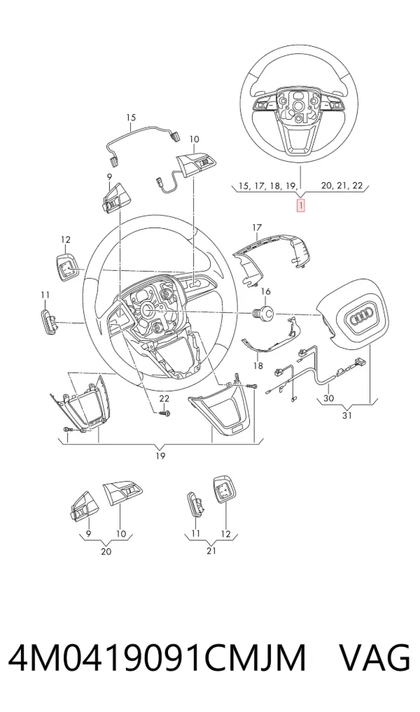 Kierownica 4M0419091CMJM VAG