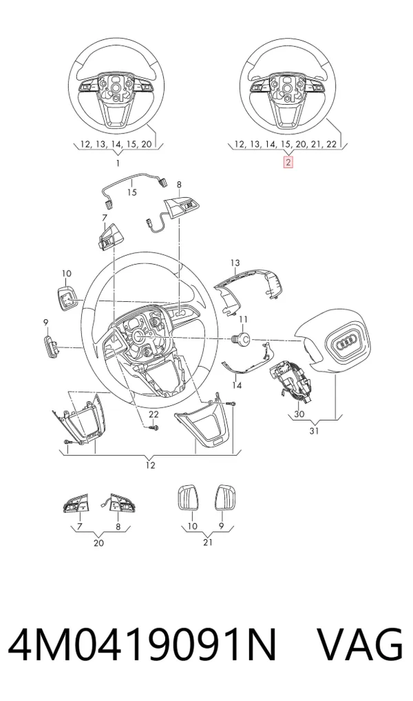 Kierownica Audi Q7 4MB, 4MG, 4MQ
